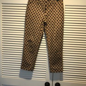 White House Black Market slacks.  4R slim ankle.  Cute black/brown print.